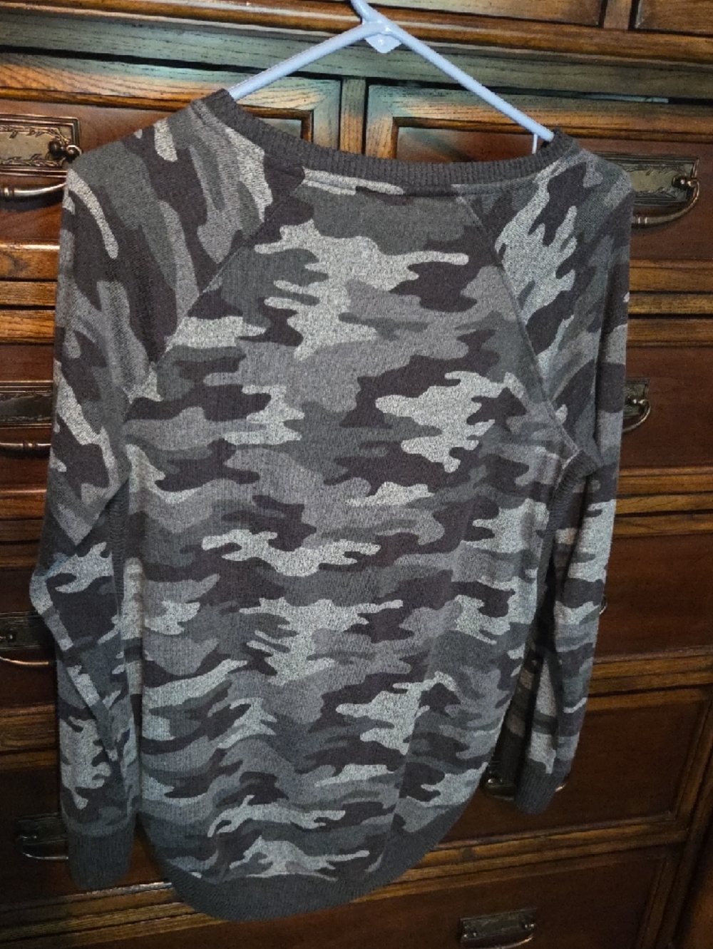 Maurices Women's Camouflage Sweater - Gray & Dark Gray - Picture 2 of 6